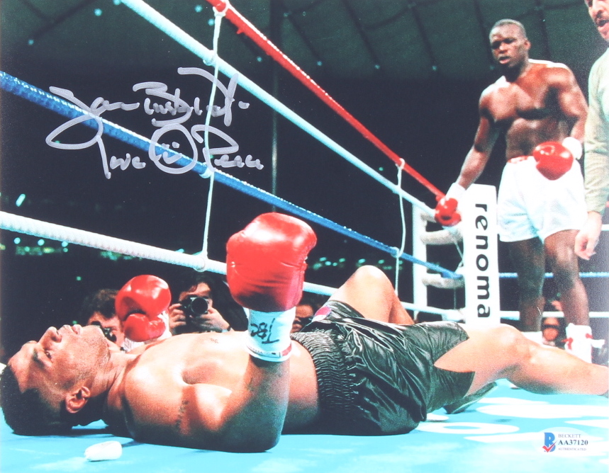 James "Buster" Douglas Signed 8x10 Photo Inscribed "Love" & "Peace" (Beckett) at PristineAuction.com James "Buster" Douglas Signed 8x10 Photo Inscribed "Love" & "Peace" (Beckett) at PristineAuction.com