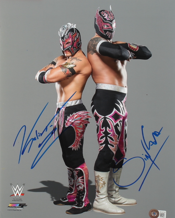 Kalisto & Sin Cara Signed WWE 11x14 Photo (Beckett) at PristineAuction.com Kalisto & Sin Cara Signed WWE 11x14 Photo (Beckett) at PristineAuction.com