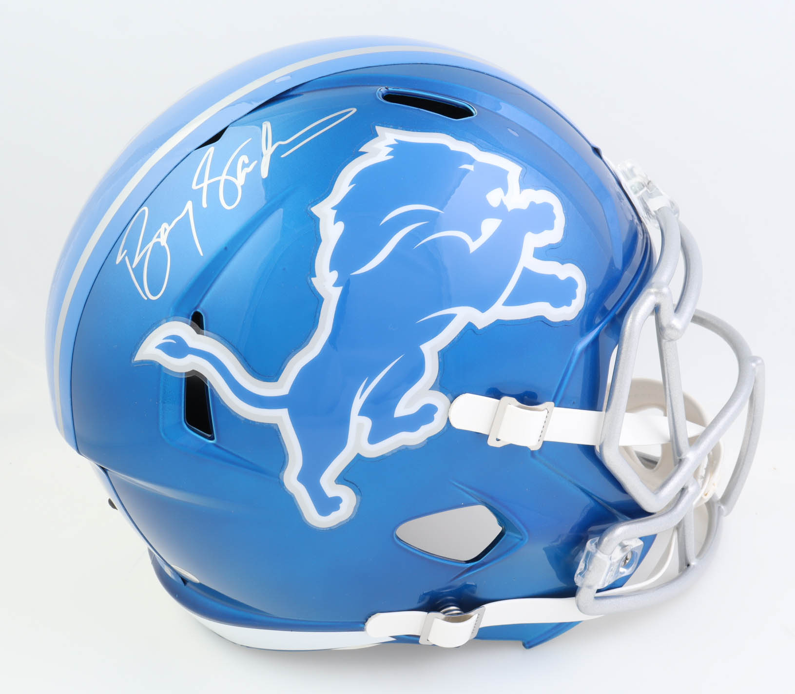Barry Sanders Signed Lions Full-Size Flash Alternate Speed Helmet (Schwartz) at PristineAuction.com Barry Sanders Signed Lions Full-Size Flash Alternate Speed Helmet (Schwartz) at PristineAuction.com