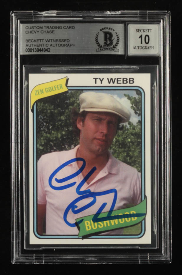 Chevy Chase Signed "Caddyshack" Custom Trading Card (BGS) at PristineAuction.com Chevy Chase Signed "Caddyshack" Custom Trading Card (BGS) at PristineAuction.com
