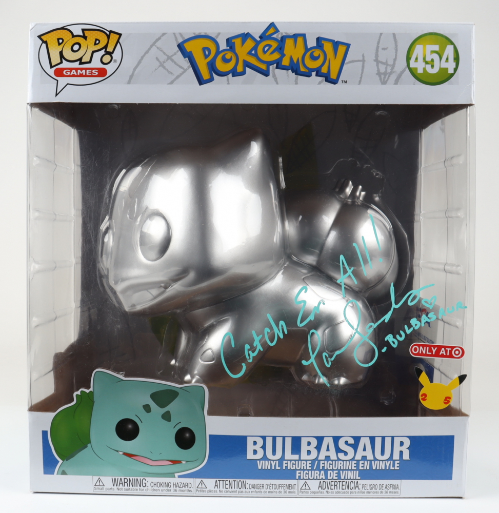 Tara Sands Signed "Pokemon" Bulbasaur 454 Jumbo 10" Funko Pop! Vinyl