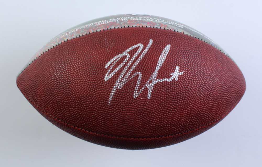 Kirby Smart Signed Bulldogs 2021 National Champions Art Football (Fanatics) Pristine