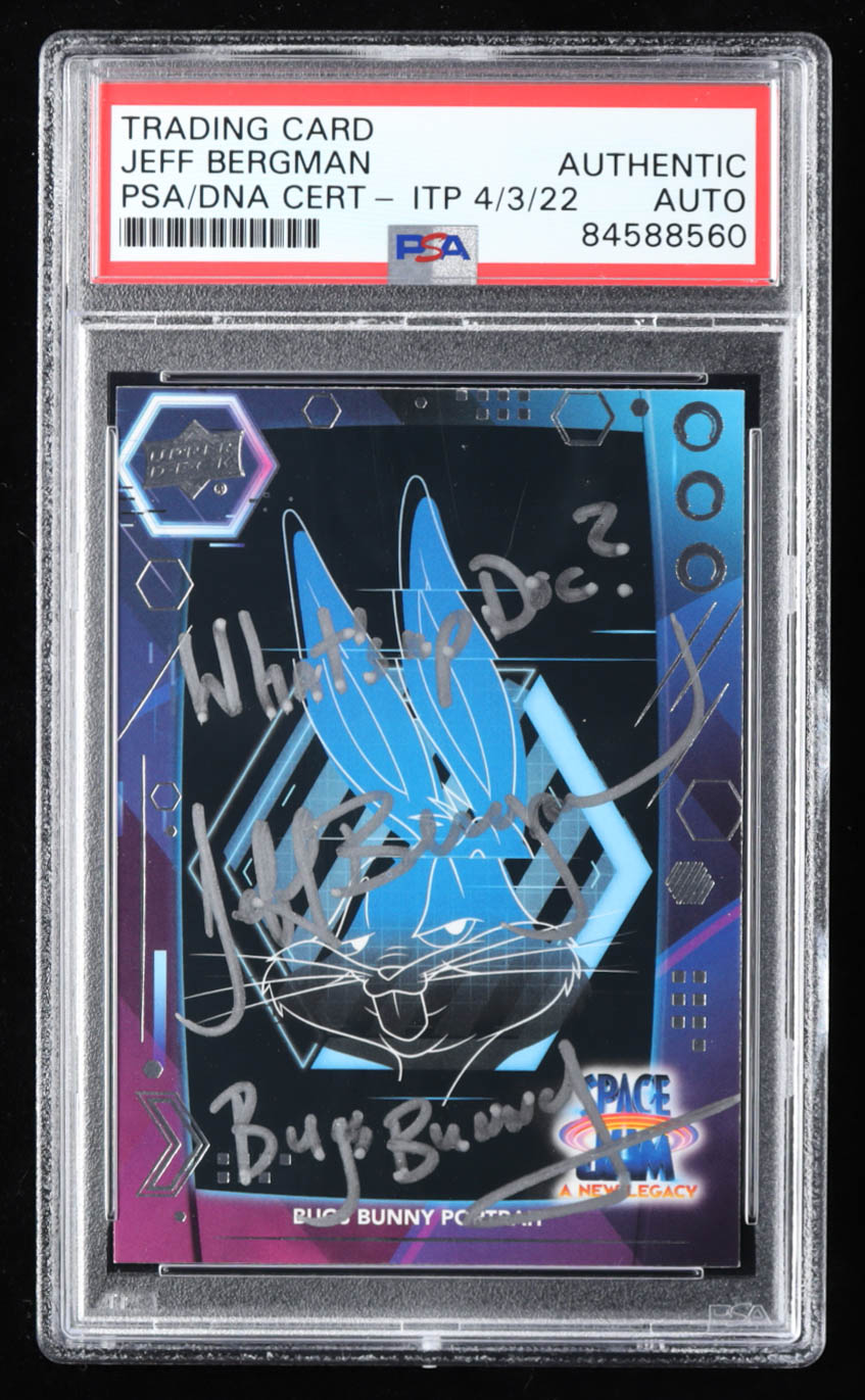 Jeff Bergman Signed 2021 Space Jam A New Legacy #40 Bugs Bunny Portrait Inscribed "What's Up Doc?" & "Bugs Bunny" (PSA) at PristineAuction.com Jeff Bergman Signed 2021 Space Jam A New Legacy #40 Bugs Bunny Portrait Inscribed "What's Up Doc?" & "Bugs Bunny" (PSA) at PristineAuction.com