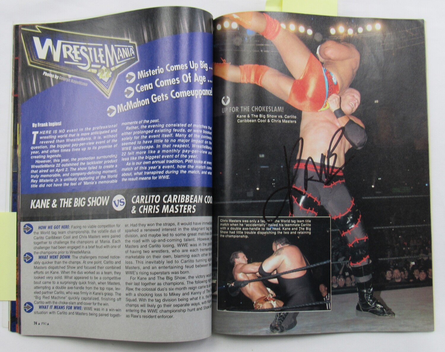 Pro Wrestling Illustrated Magazine Signed By (6) with John Cena, Rey Mysterio, Kane, Bobby Lashley, Torrie Wilson (JSA) at PristineAuction.com Pro Wrestling Illustrated Magazine Signed By (6) with John Cena, Rey Mysterio, Kane, Bobby Lashley, Torrie Wilson (JSA) at PristineAuction.com