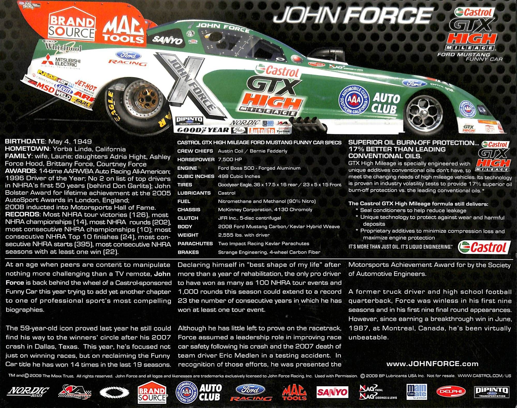 John Force Signed NHRA 8x10 Photo (Beckett) at PristineAuction.com John Force Signed NHRA 8x10 Photo (Beckett) at PristineAuction.com
