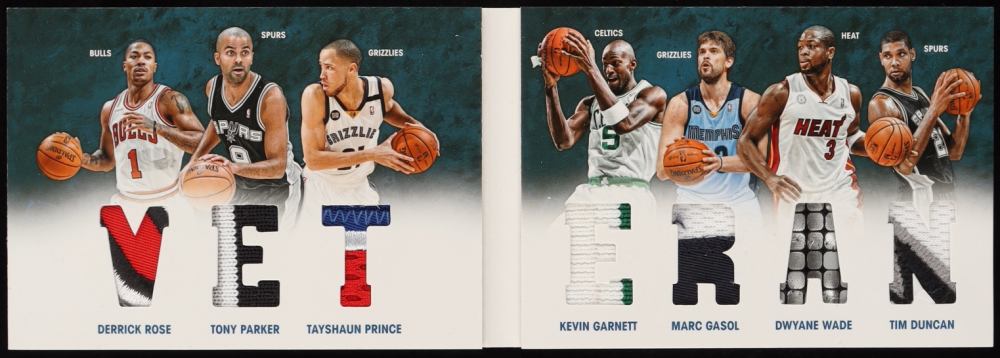 Tayshaun Prince / Tim Duncan / Tony Parker / Marc Gasol / Kevin Garnett / Dwyane Wade / Derrick Rose 2012-13 Panini Preferred Veteran Memorabilia Prime #1 #18/25
