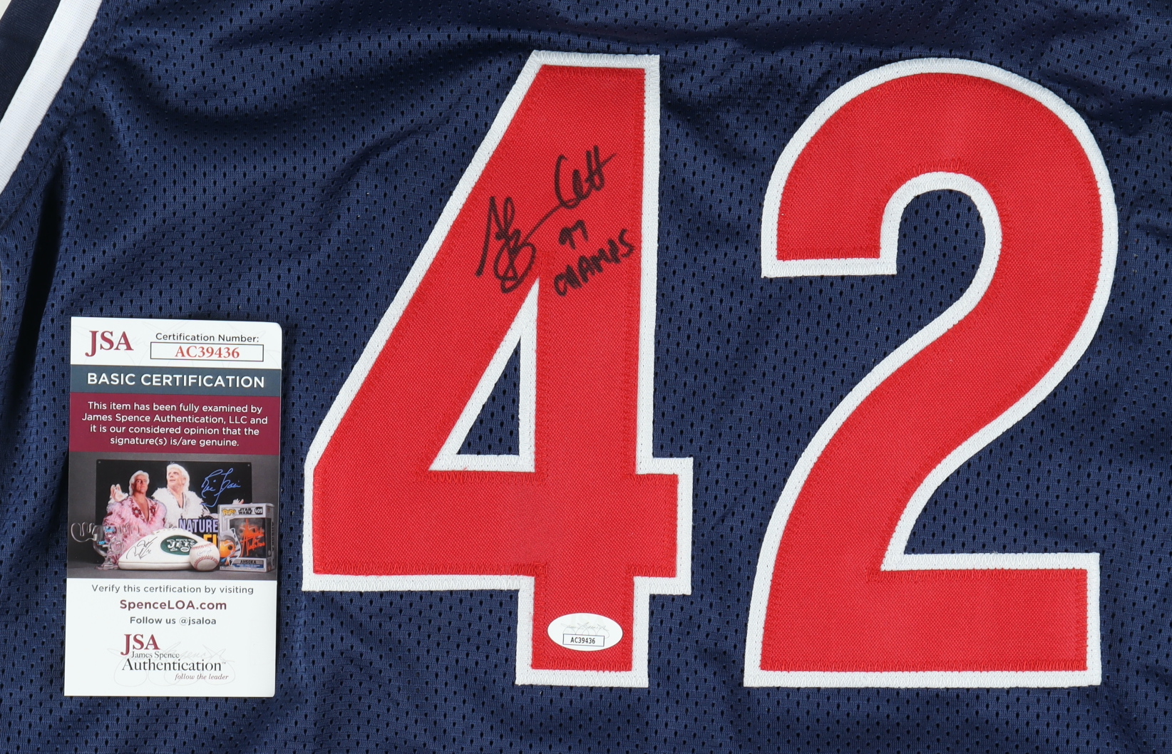 A. J. Bramlett Signed Jersey Inscribed "97 Champs" (JSA) at PristineAuction.com A. J. Bramlett Signed Jersey Inscribed "97 Champs" (JSA) at PristineAuction.com