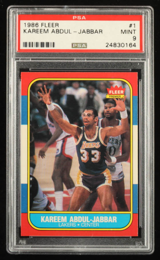 Kareem Abdul-Jabbar 1986-87 Fleer #1 (PSA 9) at PristineAuction.com Kareem Abdul-Jabbar 1986-87 Fleer #1 (PSA 9) at PristineAuction.com