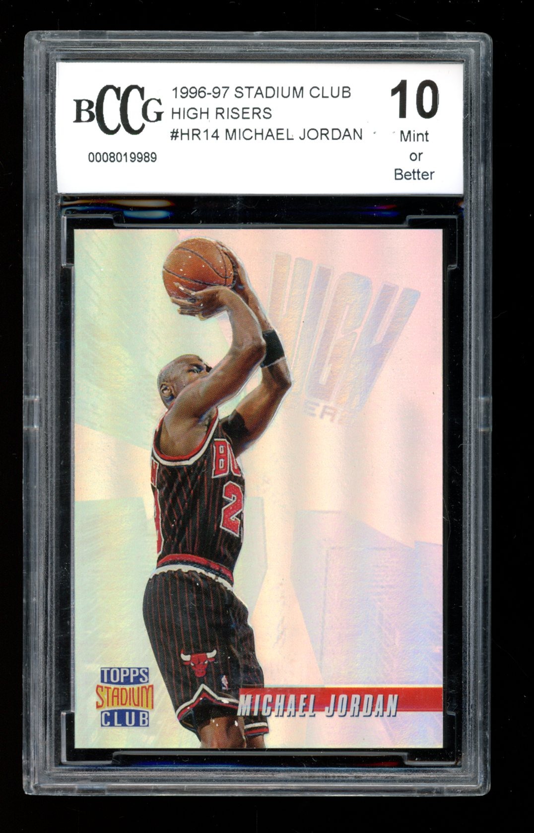 Michael Jordan 1996-97 Stadium Club High Risers #HR14 (BCCG 10) at PristineAuction.com Michael Jordan 1996-97 Stadium Club High Risers #HR14 (BCCG 10) at PristineAuction.com
