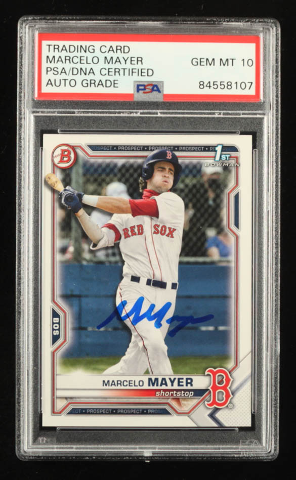 Marcelo Mayer Signed 2021 Bowman Draft #BD174 (PSA) at PristineAuction.com Marcelo Mayer Signed 2021 Bowman Draft #BD174 (PSA) at PristineAuction.com