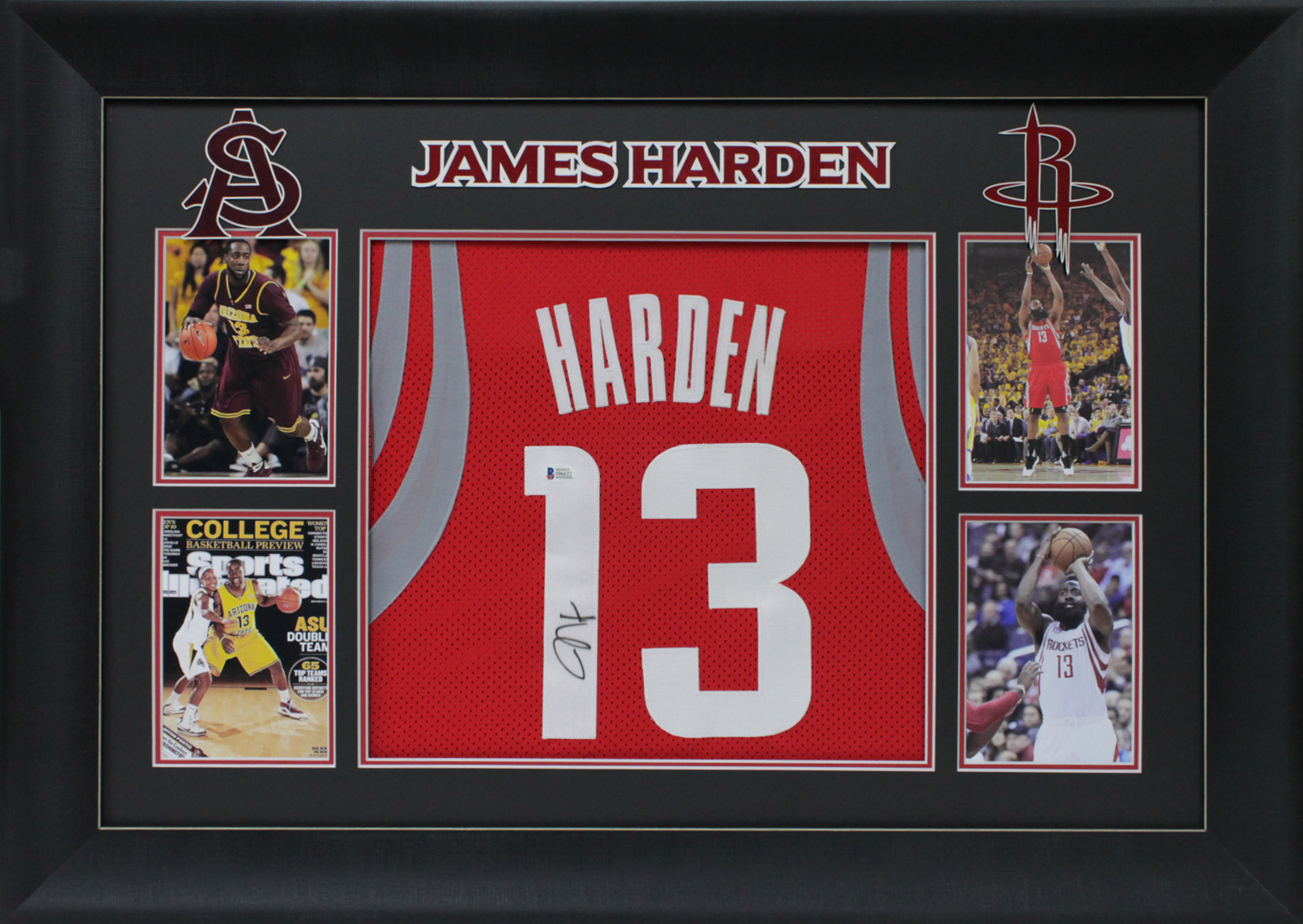 James Harden Signed 23.5x27.5 Custom Framed Jersey Display (Beckett) at PristineAuction.com James Harden Signed 23.5x27.5 Custom Framed Jersey Display (Beckett) at PristineAuction.com