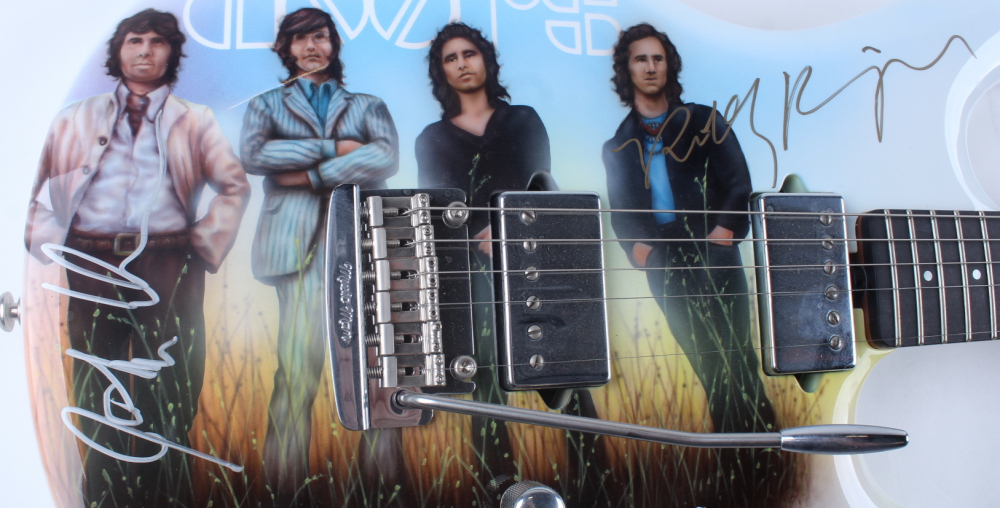 John Densmore & Robby Krieger Signed 39" Musicman Electric Guitar (JSA