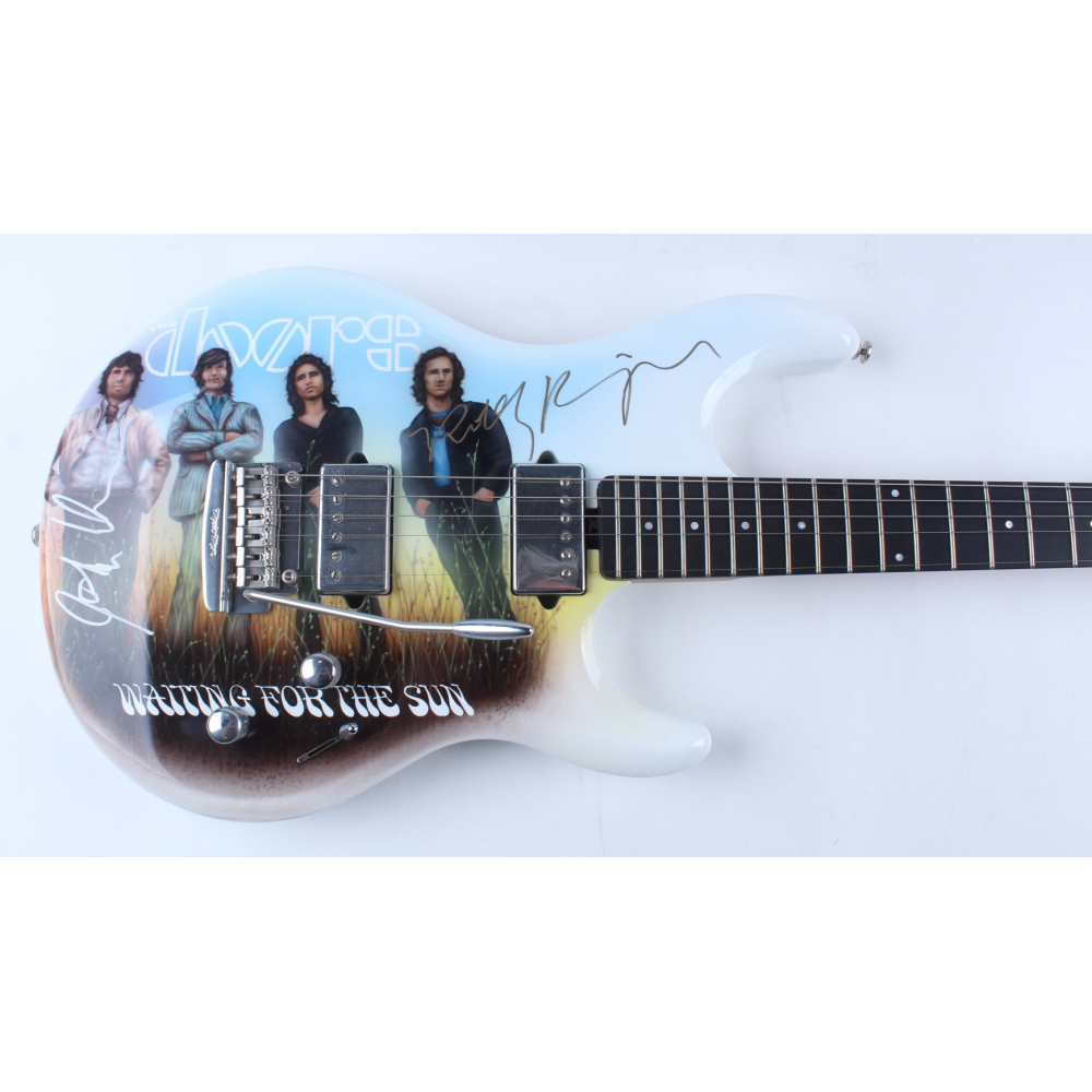 John Densmore & Robby Krieger Signed 39" Musicman Electric Guitar (JSA) Pristine Auction