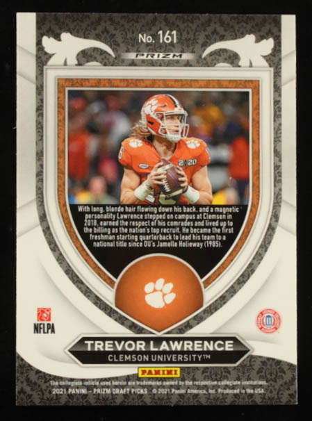 Trevor Lawrence 2021 Panini Prizm Draft Picks Prizms Green #161 C RC at PristineAuction.com Trevor Lawrence 2021 Panini Prizm Draft Picks Prizms Green #161 C RC at PristineAuction.com