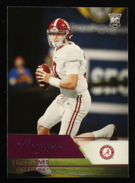 Mac Jones 2021 Panini Chronicles Draft Picks Prestige Pink #87 RC at PristineAuction.com Mac Jones 2021 Panini Chronicles Draft Picks Prestige Pink #87 RC at PristineAuction.com