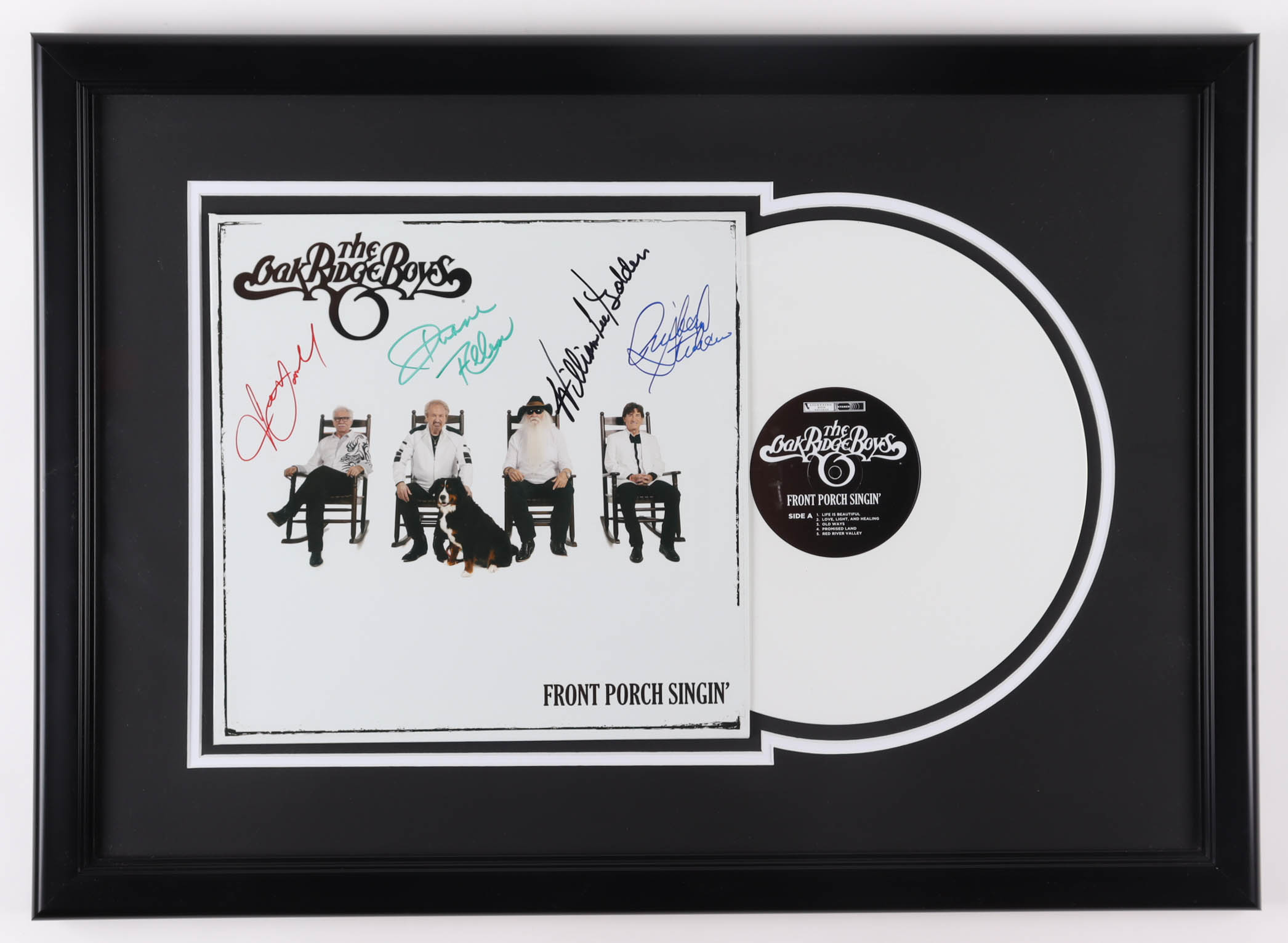 The Oak Ridge Boys 20.5x28.5 Custom Framed Record Display Signed By (4) with Duane Allen, William Lee Golden, Richard Sterban & Joe Bonsall (Beckett) at PristineAuction.com The Oak Ridge Boys 20.5x28.5 Custom Framed Record Display Signed By (4) with Duane Allen, William Lee Golden, Richard Sterban & Joe Bonsall (Beckett) at PristineAuction.com
