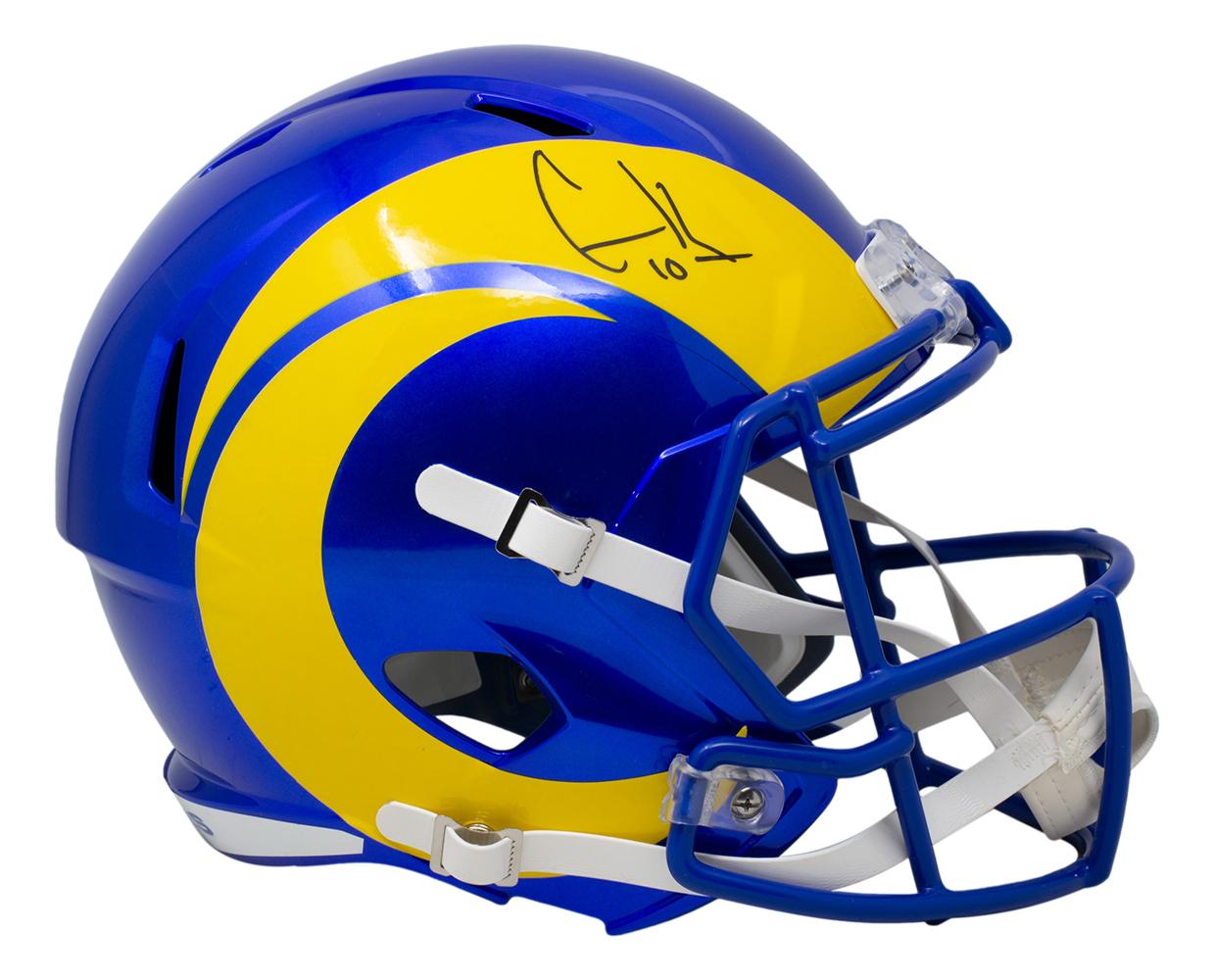 Cooper Kupp Signed Rams Full-Size Super Bowl LVI Champions Logo Speed Helmet (Fanatics) at PristineAuction.com Cooper Kupp Signed Rams Full-Size Super Bowl LVI Champions Logo Speed Helmet (Fanatics) at PristineAuction.com