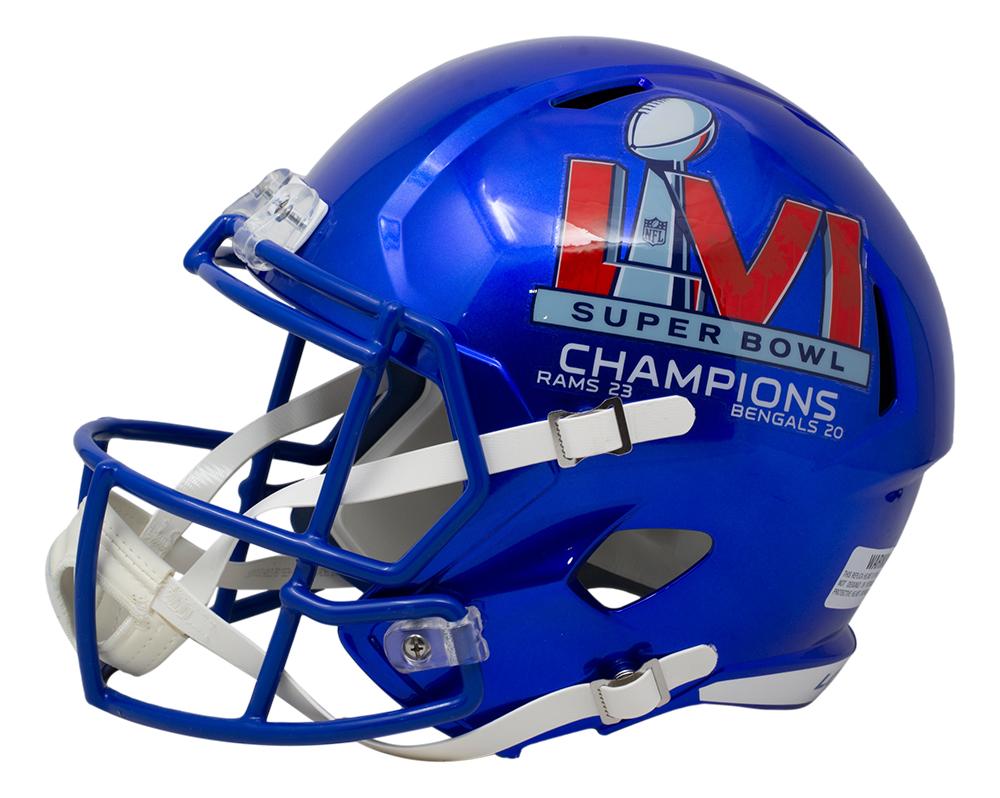 Cooper Kupp Signed Rams Full-Size Super Bowl LVI Champions Logo Speed Helmet (Fanatics) at PristineAuction.com Cooper Kupp Signed Rams Full-Size Super Bowl LVI Champions Logo Speed Helmet (Fanatics) at PristineAuction.com