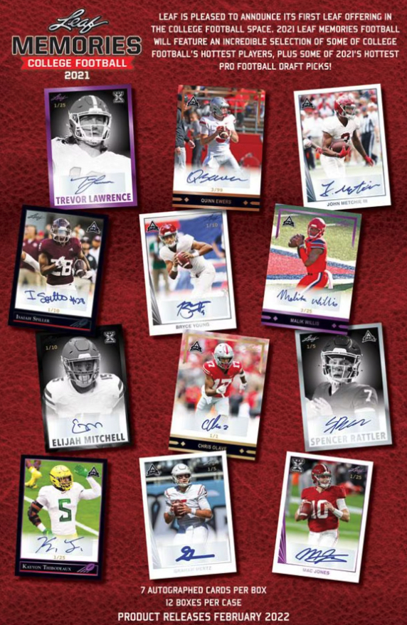 2021 Leaf Memories College Football Hobby Box at PristineAuction.com 2021 Leaf Memories College Football Hobby Box at PristineAuction.com