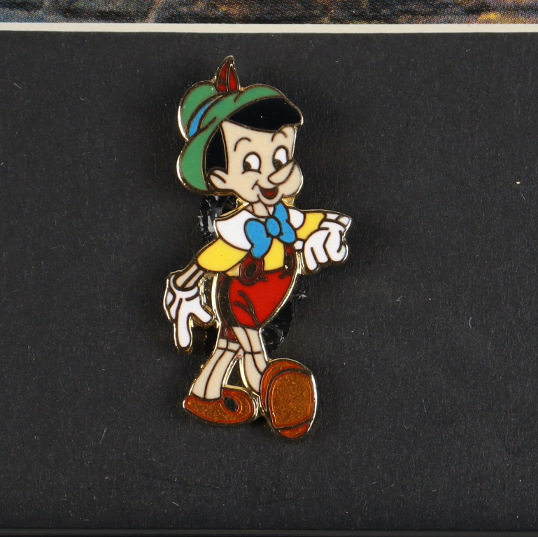 Thomas Kinkade "Pinocchio" 16x16 Custom Framed Print Display with Pinnochio Pin at PristineAuction.com Thomas Kinkade "Pinocchio" 16x16 Custom Framed Print Display with Pinnochio Pin at PristineAuction.com