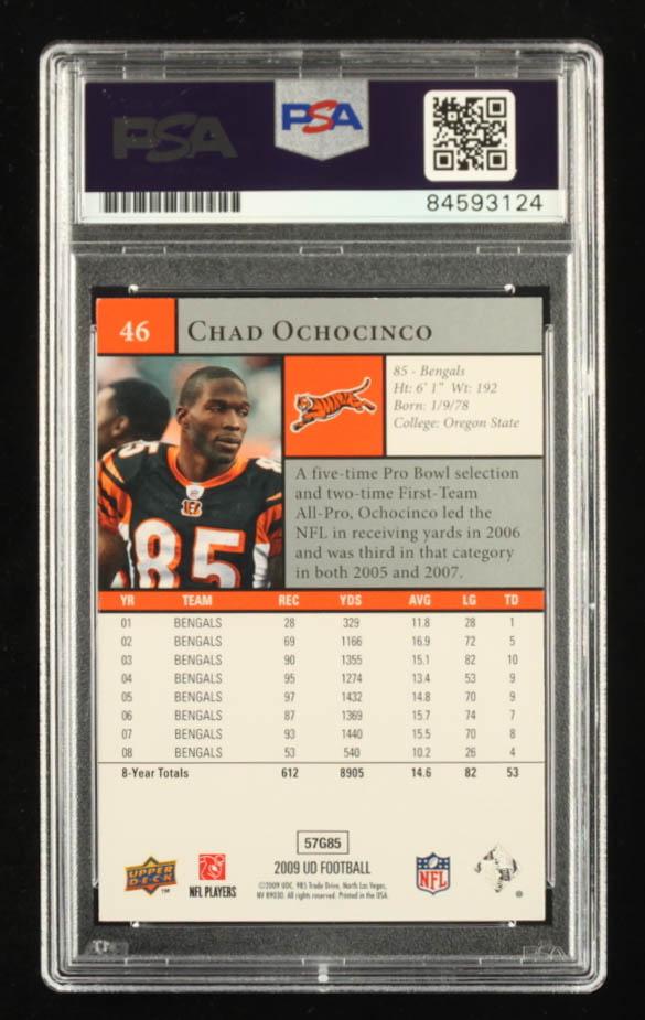 Chad Johnson Signed 2009 Upper Deck #46 (PSA) at PristineAuction.com Chad Johnson Signed 2009 Upper Deck #46 (PSA) at PristineAuction.com