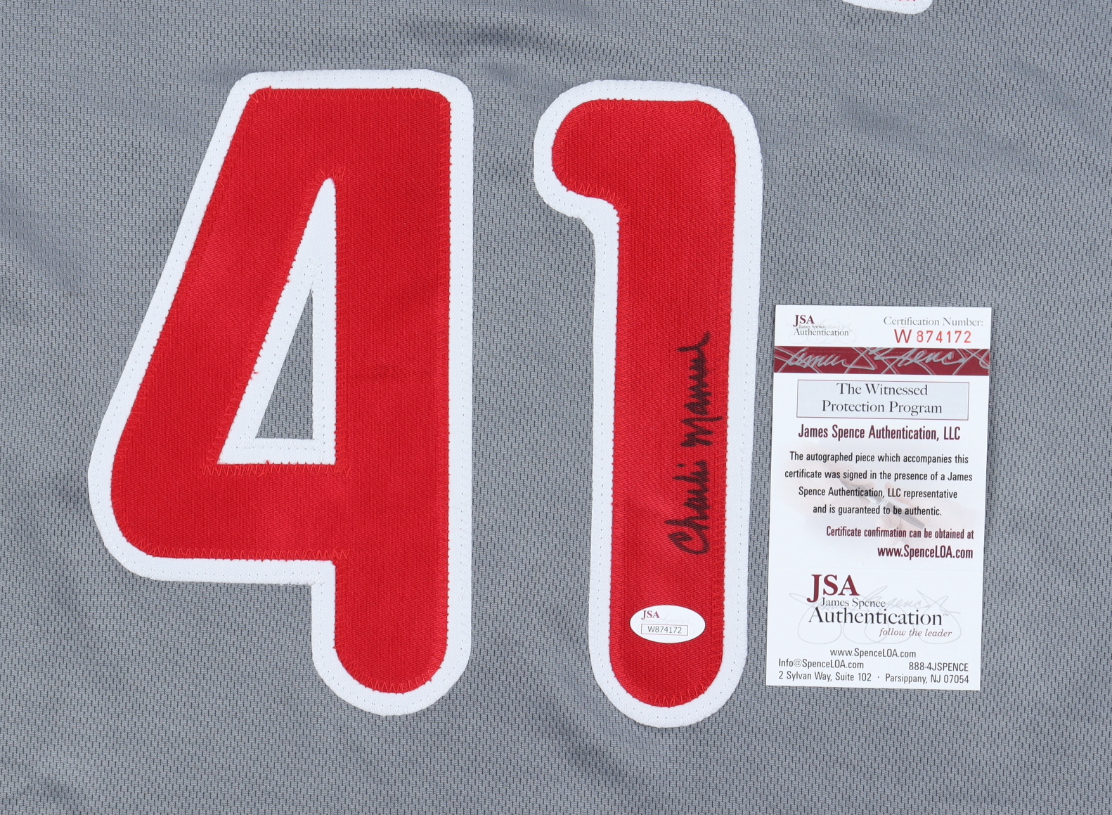 Charlie Manuel Signed Jersey (JSA) at PristineAuction.com Charlie Manuel Signed Jersey (JSA) at PristineAuction.com
