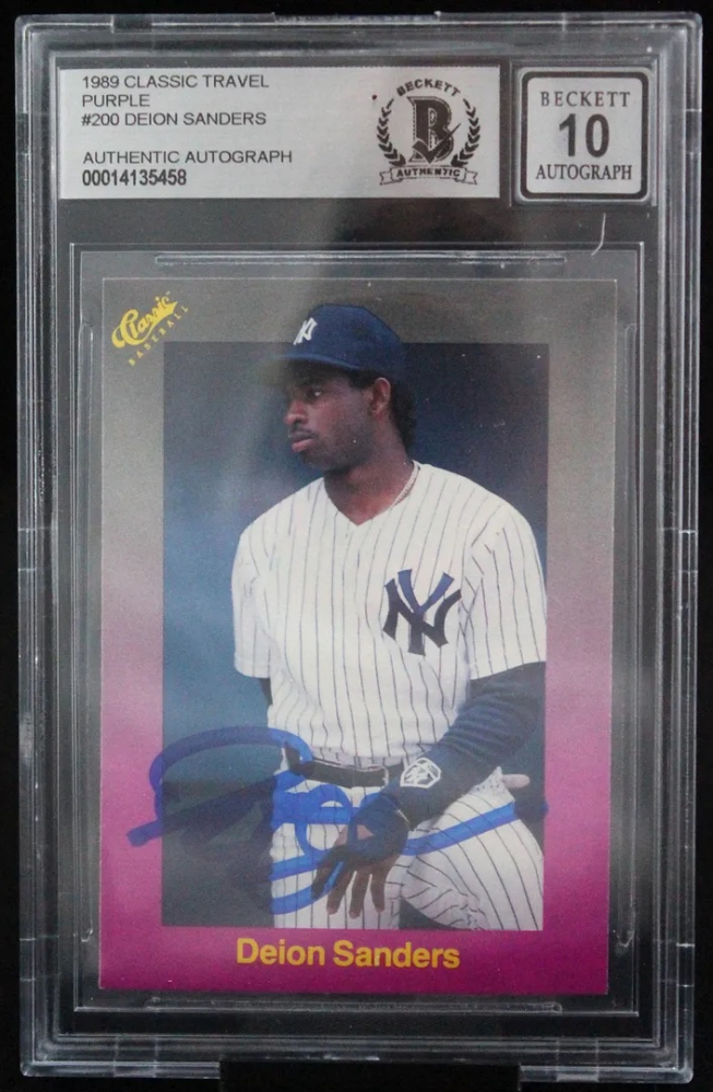 Deion Sanders Signed 1989 Classic Travel Purple 200 RC (BGS