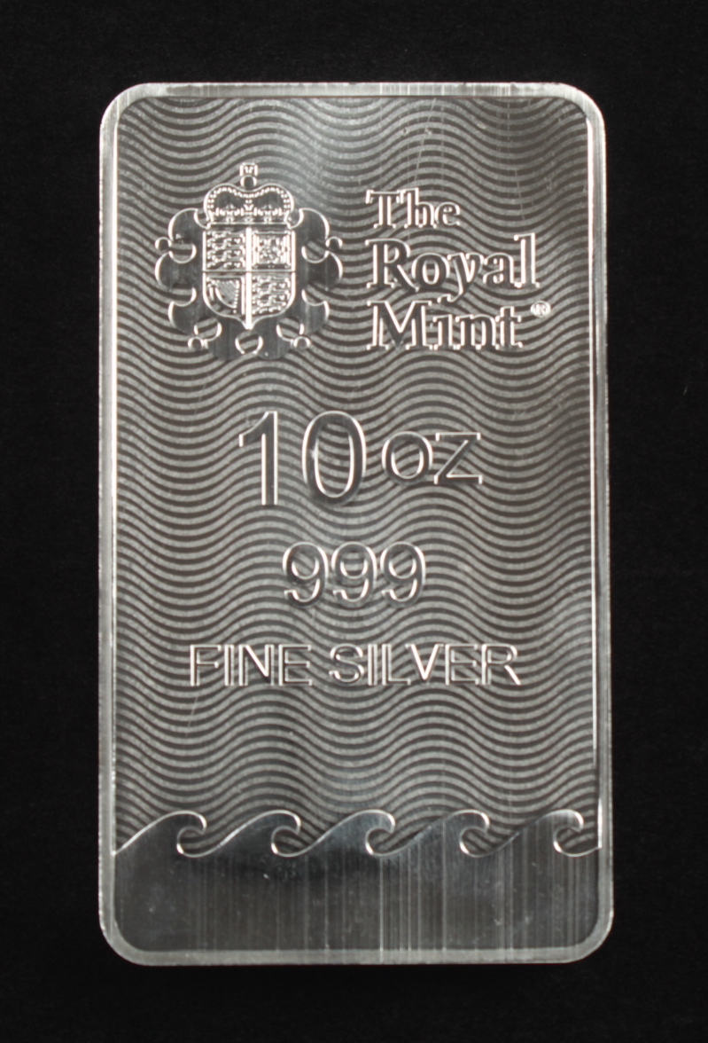 10 Oz .999 Fine Silver "Britannia" The Royal Mint Bullion Bar at PristineAuction.com 10 Oz .999 Fine Silver "Britannia" The Royal Mint Bullion Bar at PristineAuction.com