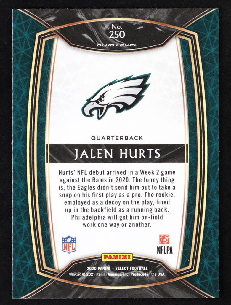 Jalen Hurts 2020 Select #250 RC at PristineAuction.com Jalen Hurts 2020 Select #250 RC at PristineAuction.com