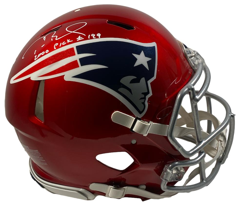 Tom Brady Signed LE Patriots Full-Size Authentic On-Field Flash Alternate Speed Helmet Inscribed "2000 Pick #199" (Fanatics) at PristineAuction.com Tom Brady Signed LE Patriots Full-Size Authentic On-Field Flash Alternate Speed Helmet Inscribed "2000 Pick #199" (Fanatics) at PristineAuction.com