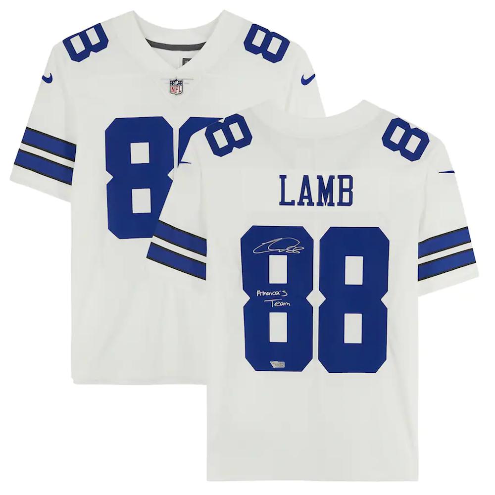 CeeDee Lamb Signed Cowboys Jersey Inscribed "America's Team" (Fanatics) at PristineAuction.com CeeDee Lamb Signed Cowboys Jersey Inscribed "America's Team" (Fanatics) at PristineAuction.com