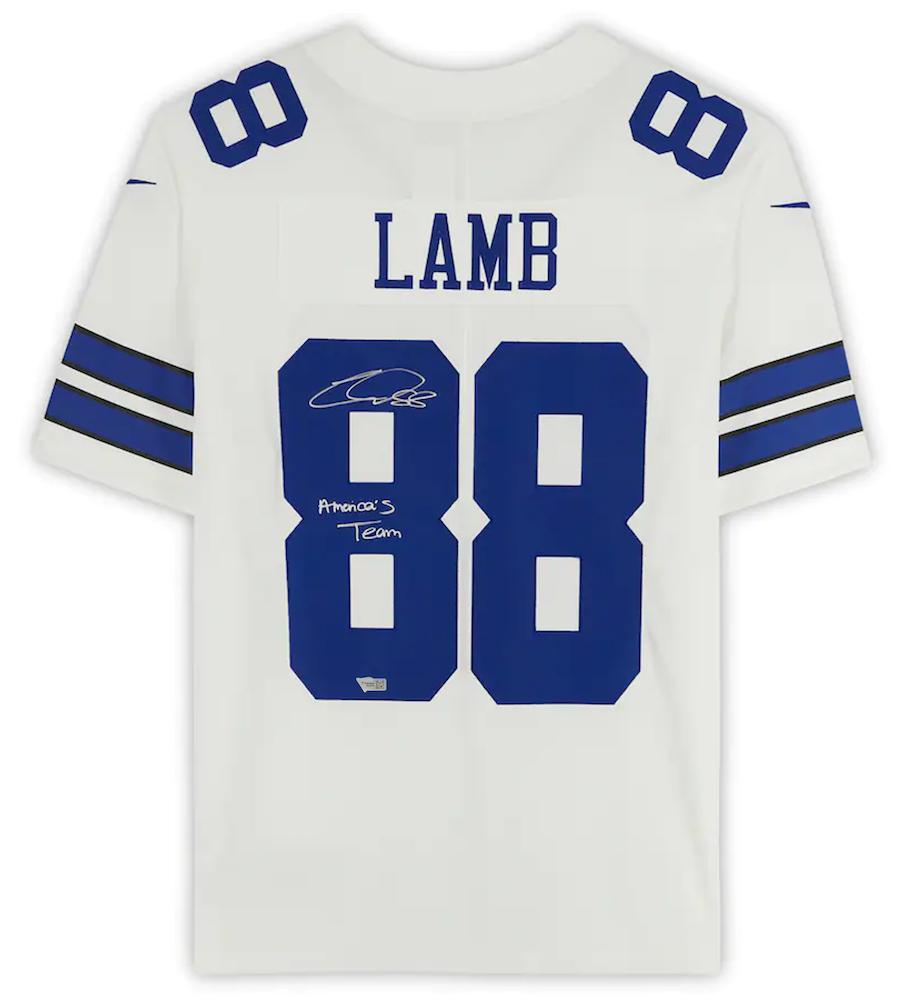 CeeDee Lamb Signed Cowboys Jersey Inscribed "America's Team" (Fanatics) at PristineAuction.com CeeDee Lamb Signed Cowboys Jersey Inscribed "America's Team" (Fanatics) at PristineAuction.com