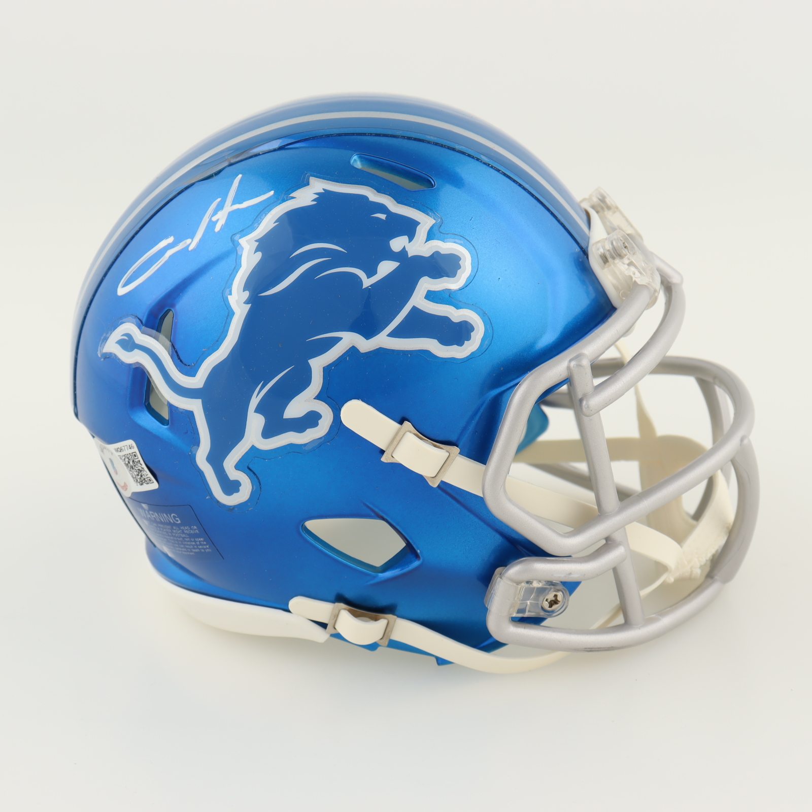 Aidan Hutchinson Signed Lions Flash Alternate Speed Mini Helmet (Beckett) at PristineAuction.com Aidan Hutchinson Signed Lions Flash Alternate Speed Mini Helmet (Beckett) at PristineAuction.com