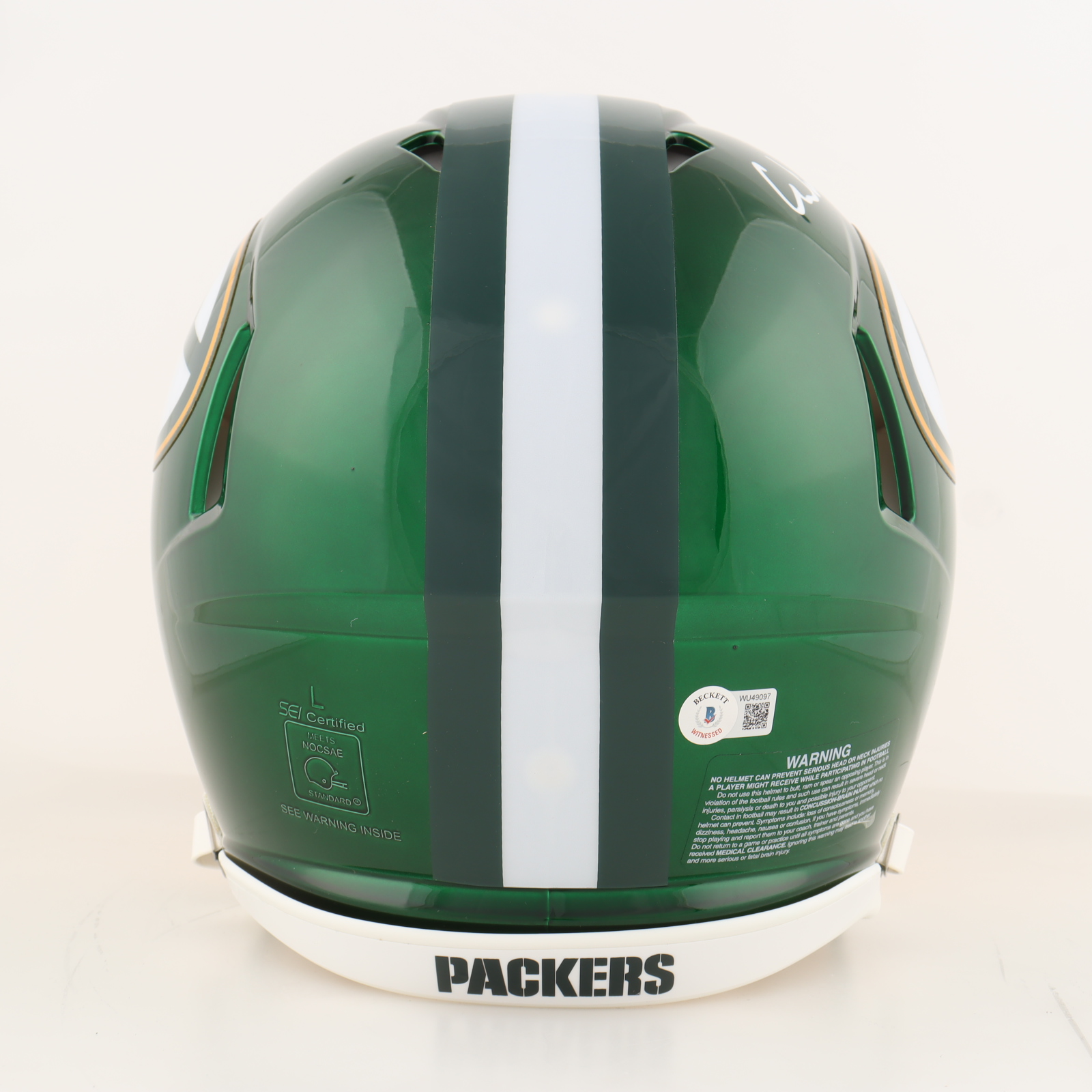 Christian Watson Signed Packers Full-Size Authentic On-Field Flash Alternate Speed Helmet (Beckett) at PristineAuction.com Christian Watson Signed Packers Full-Size Authentic On-Field Flash Alternate Speed Helmet (Beckett) at PristineAuction.com