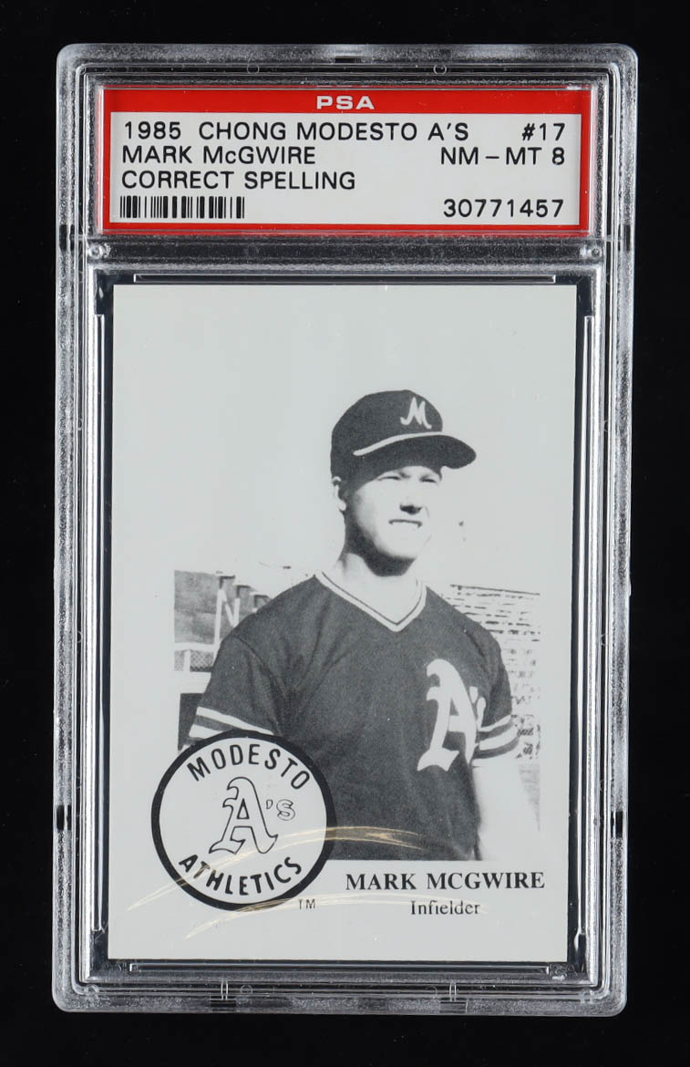 Mark McGwire 1985 Modesto A's Chong #17B RC (PSA 8) at PristineAuction.com Mark McGwire 1985 Modesto A's Chong #17B RC (PSA 8) at PristineAuction.com