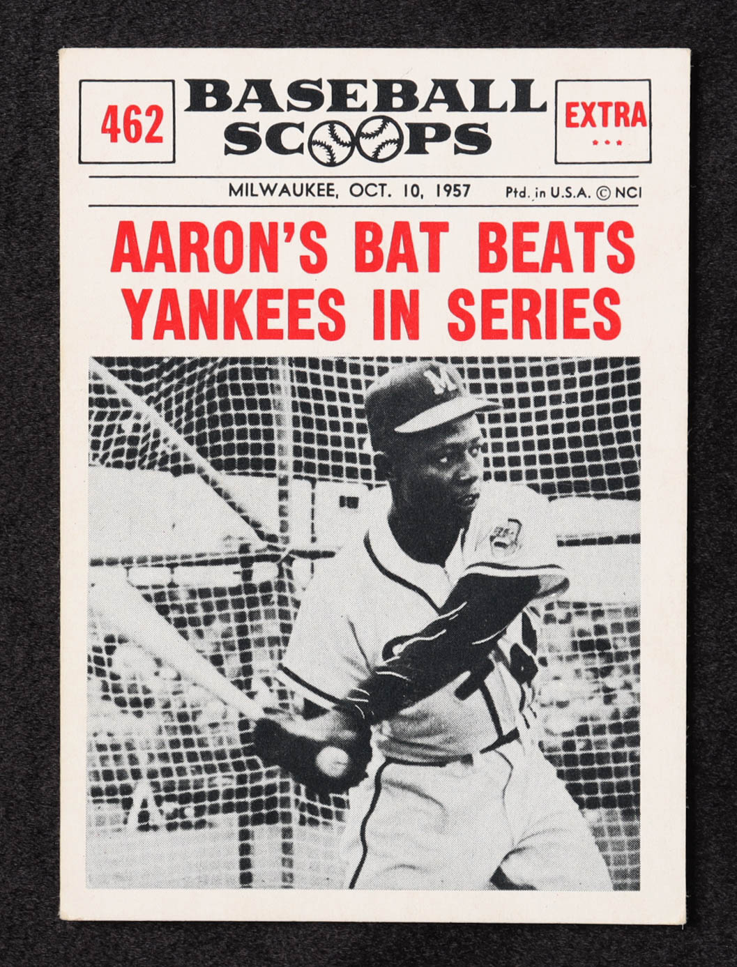 Hank Aaron 1961 Nu-Card Scoops #462 at PristineAuction.com Hank Aaron 1961 Nu-Card Scoops #462 at PristineAuction.com