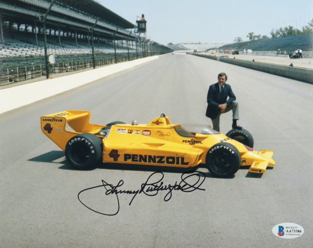 Johnny Rutherford Signed 8x10 Photo (Beckett) Pristine Auction