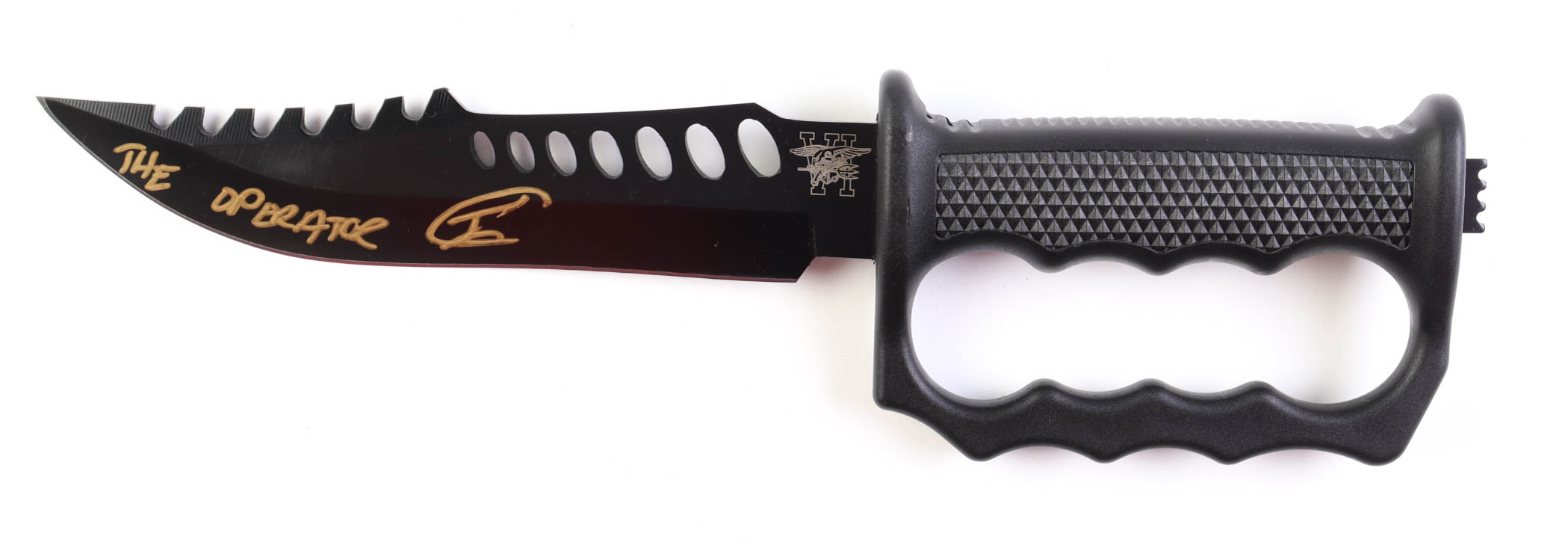 Robert O'Neill Signed Navy SEAL Knuckle Duster Tactical Knife Inscribed "The Operator" (PSA) at PristineAuction.com Robert O'Neill Signed Navy SEAL Knuckle Duster Tactical Knife Inscribed "The Operator" (PSA) at PristineAuction.com