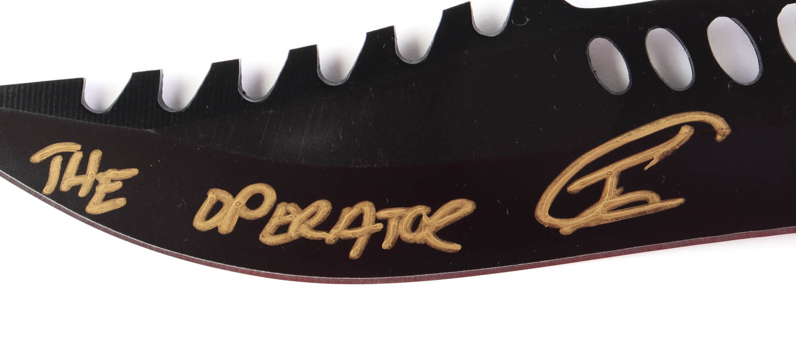 Robert O'Neill Signed Navy SEAL Knuckle Duster Tactical Knife Inscribed "The Operator" (PSA) at PristineAuction.com Robert O'Neill Signed Navy SEAL Knuckle Duster Tactical Knife Inscribed "The Operator" (PSA) at PristineAuction.com