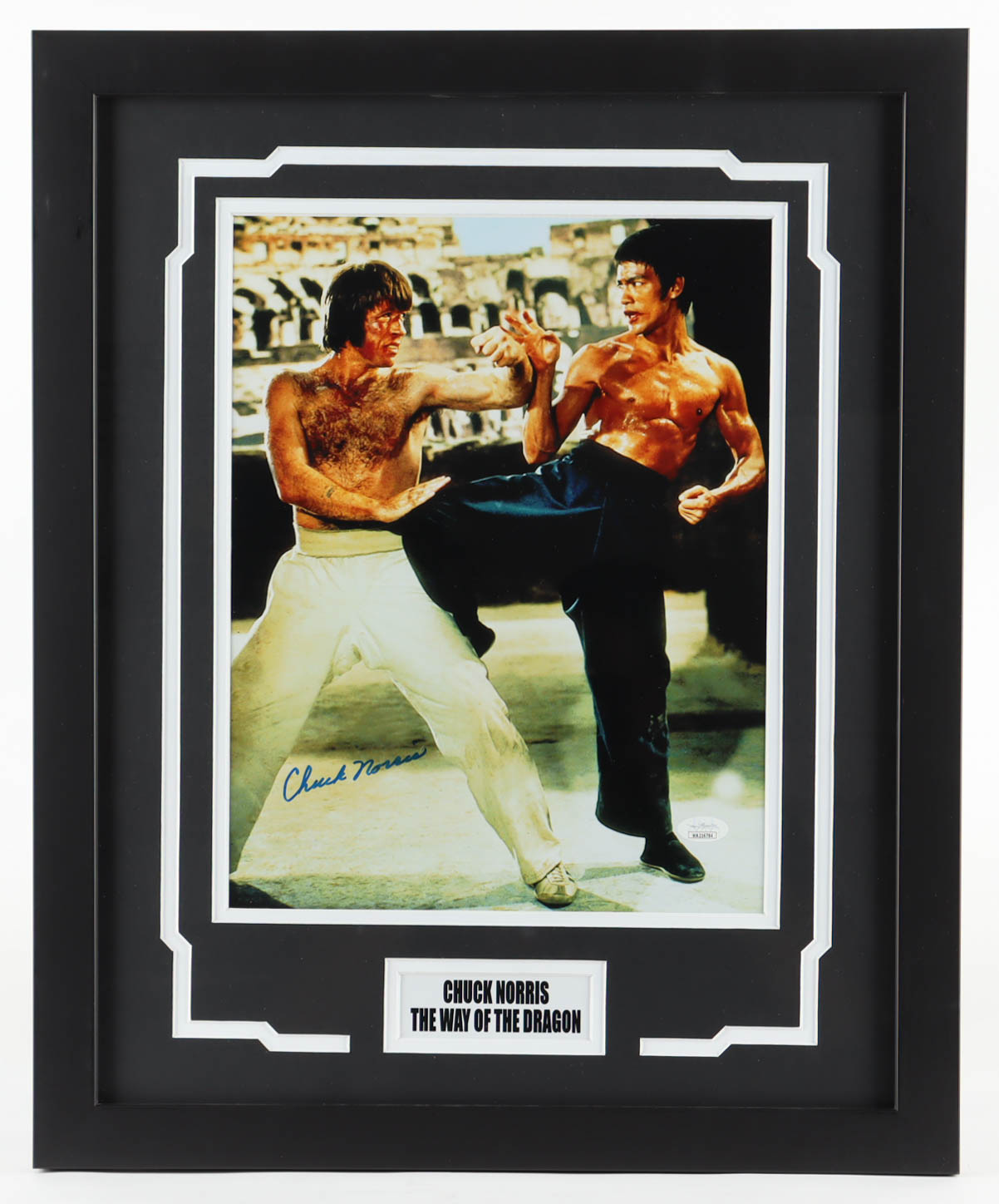 Chuck Norris Signed "The Way of the Dragon" 18x22 Custom Framed Photo Display (JSA) at PristineAuction.com Chuck Norris Signed "The Way of the Dragon" 18x22 Custom Framed Photo Display (JSA) at PristineAuction.com