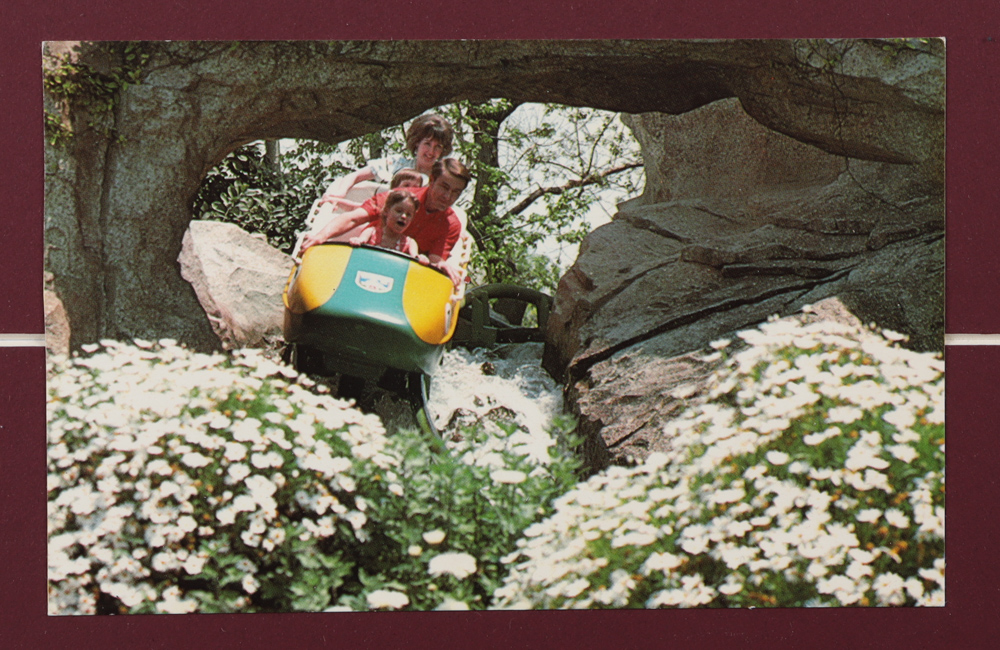 Disneyland Matterhorn Bobsleds Fantasyland 17x26 Custom Framed Display with Vintage Disneyland "E" Matterhorn Ticket & Retired Postcard at PristineAuction.com Disneyland Matterhorn Bobsleds Fantasyland 17x26 Custom Framed Display with Vintage Disneyland "E" Matterhorn Ticket & Retired Postcard at PristineAuction.com