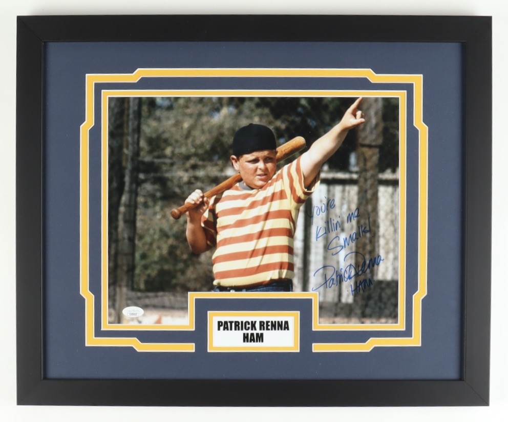 Patrick Renna Signed "The Sandlot" 18x22 Custom Framed Photo Display Inscribed "You're Killing Me Smalls!" & "Ham" (JSA) at PristineAuction.com Patrick Renna Signed "The Sandlot" 18x22 Custom Framed Photo Display Inscribed "You're Killing Me Smalls!" & "Ham" (JSA) at PristineAuction.com