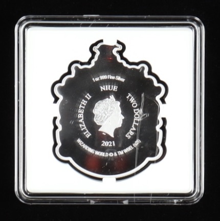 2021 Niue Silver Harry Potter Hogwarts House Banner - Hufflepuff Crest 1 oz .999 Fine Silver Coin with Original Packaging at PristineAuction.com 2021 Niue Silver Harry Potter Hogwarts House Banner - Hufflepuff Crest 1 oz .999 Fine Silver Coin with Original Packaging at PristineAuction.com