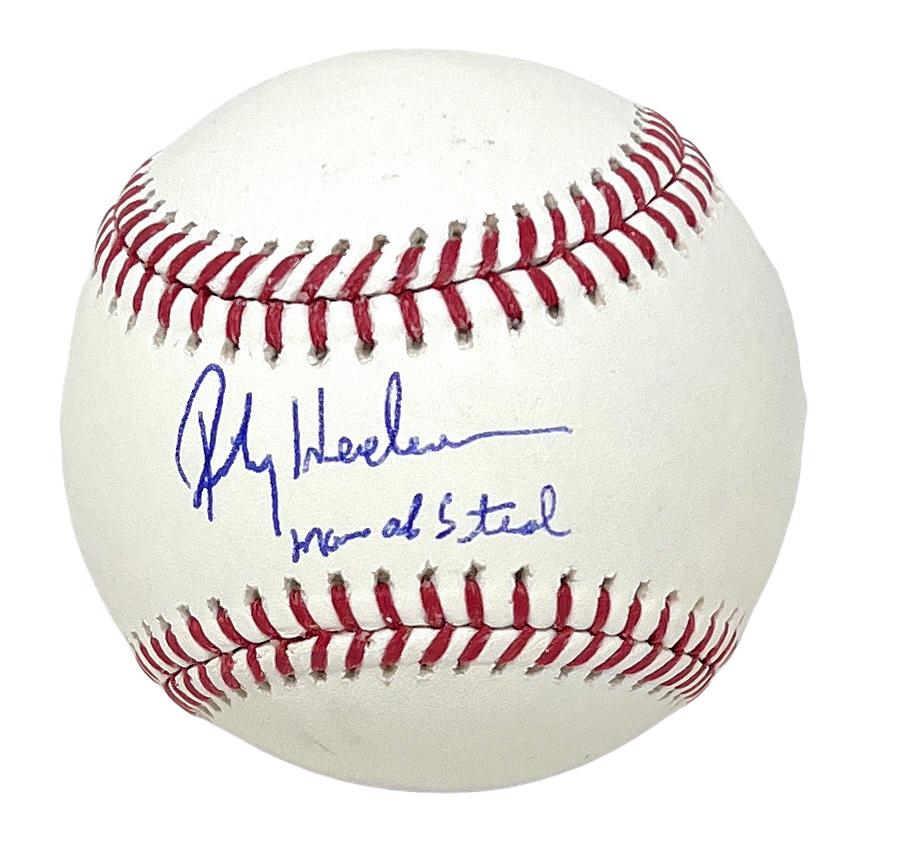 Rickey Henderson Signed Baseball Inscribed "Man of Steal" (Steiner) at PristineAuction.com Rickey Henderson Signed Baseball Inscribed "Man of Steal" (Steiner) at PristineAuction.com