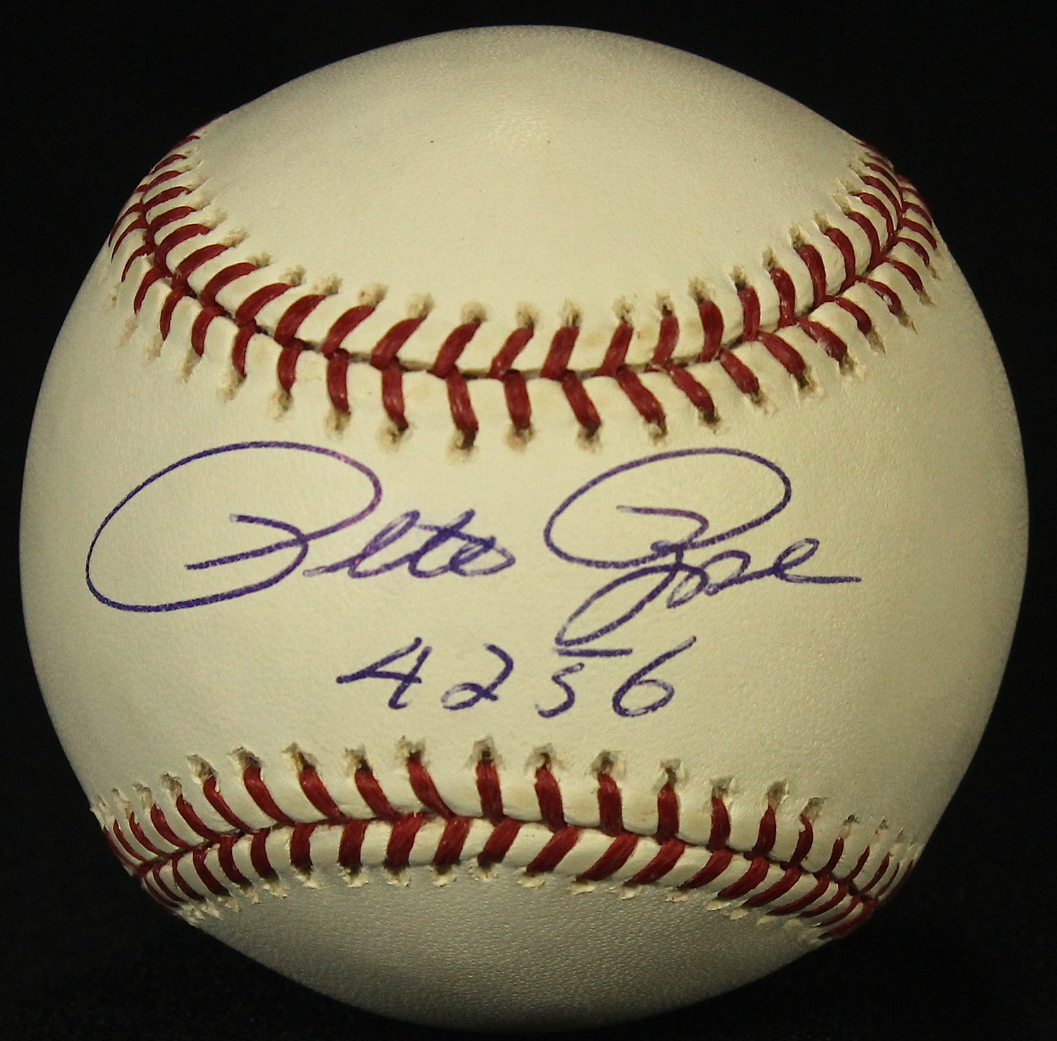 Pete Rose Signed OML Baseball Inscribed "4256" (PSA COA) at PristineAuction.com Pete Rose Signed OML Baseball Inscribed "4256" (PSA COA) at PristineAuction.com