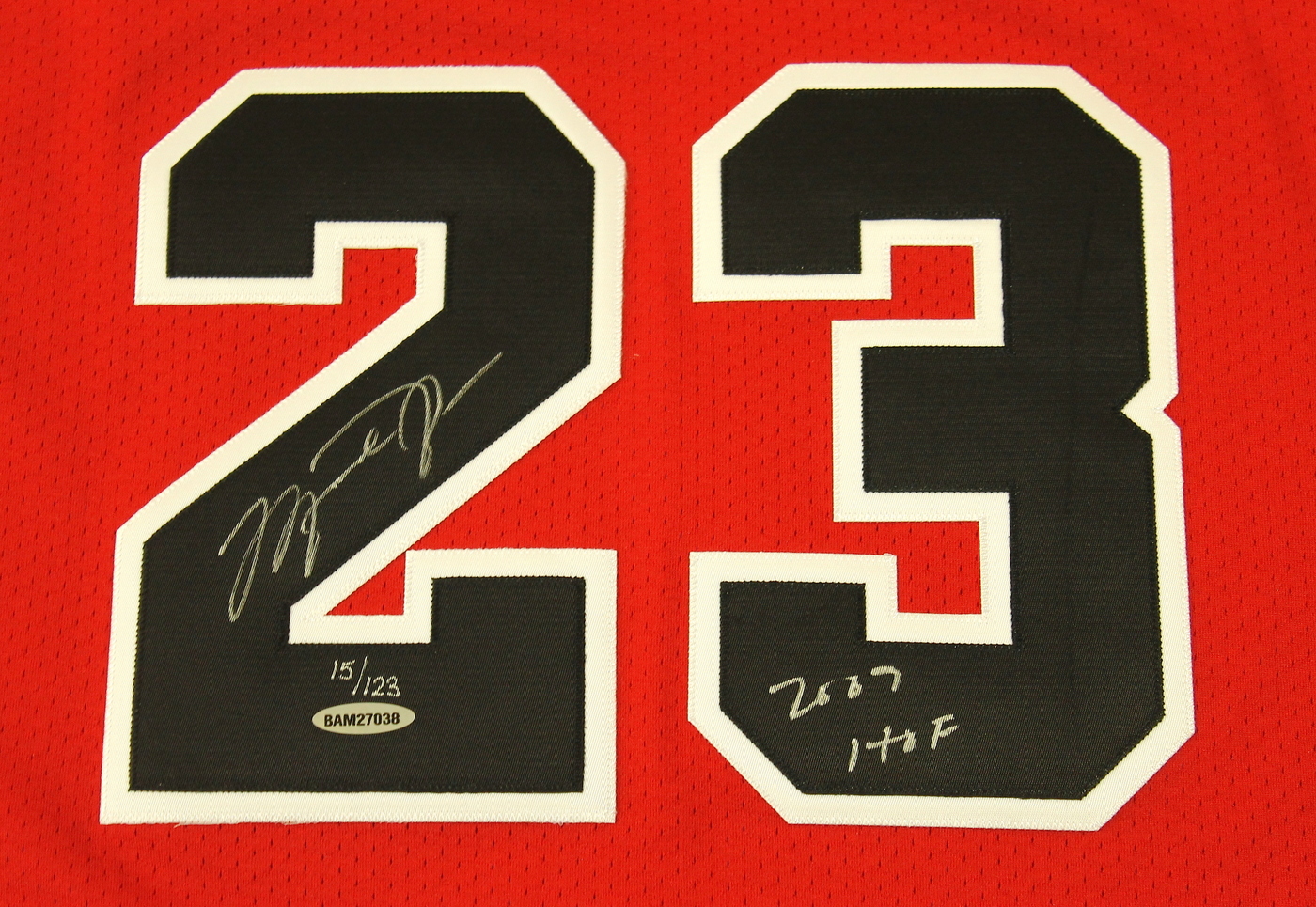 Michael Jordan Signed Limited Edition Authentic Mitchell & Ness "Hall of Fame" Bulls Jersey Inscribed "2009 HOF" #15/123 (UDA COA) at PristineAuction.com Michael Jordan Signed Limited Edition Authentic Mitchell & Ness "Hall of Fame" Bulls Jersey Inscribed "2009 HOF" #15/123 (UDA COA) at PristineAuction.com