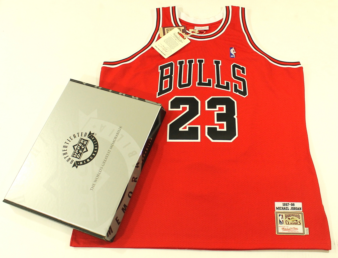 Michael Jordan Signed Limited Edition Authentic Mitchell & Ness "Hall of Fame" Bulls Jersey Inscribed "2009 HOF" #15/123 (UDA COA) at PristineAuction.com Michael Jordan Signed Limited Edition Authentic Mitchell & Ness "Hall of Fame" Bulls Jersey Inscribed "2009 HOF" #15/123 (UDA COA) at PristineAuction.com