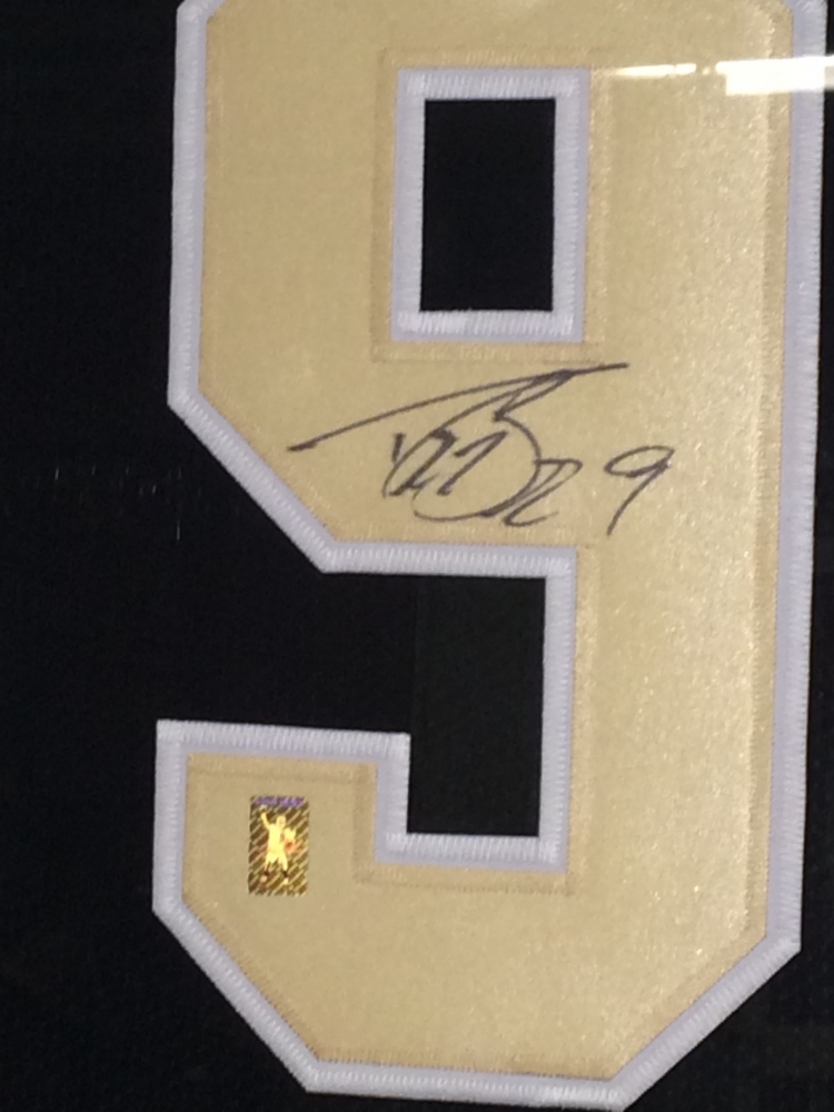 Drew Brees Signed Saints 35" x 43" Custom Framed Jersey (GTSM COA) at PristineAuction.com Drew Brees Signed Saints 35" x 43" Custom Framed Jersey (GTSM COA) at PristineAuction.com