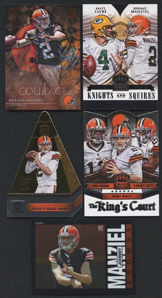 Lot Of 5 Johnny Manziel 2014 Rookie Cards With 2014 Topps Valor 
