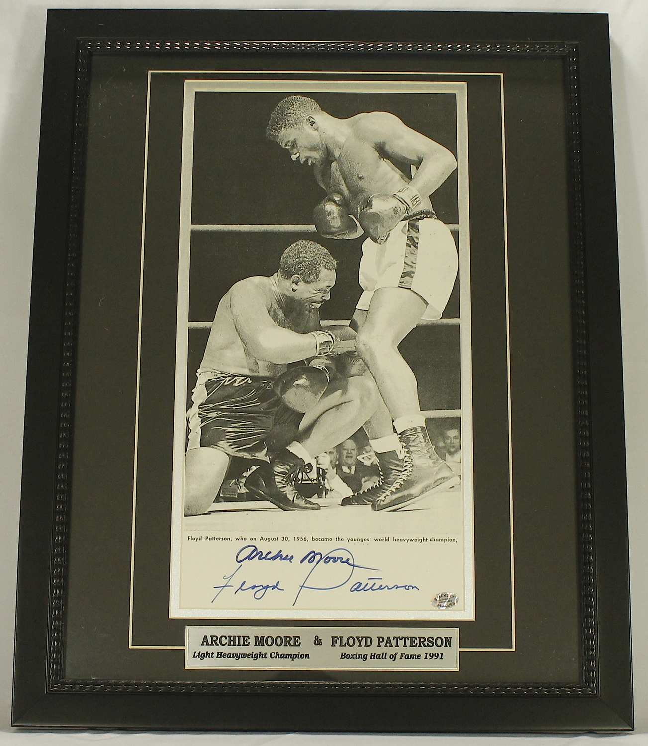 Floyd Patterson & Archie Moore Signed 16x20 Custom Framed Photo Display (SOP COA) at PristineAuction.com Floyd Patterson & Archie Moore Signed 16x20 Custom Framed Photo Display (SOP COA) at PristineAuction.com